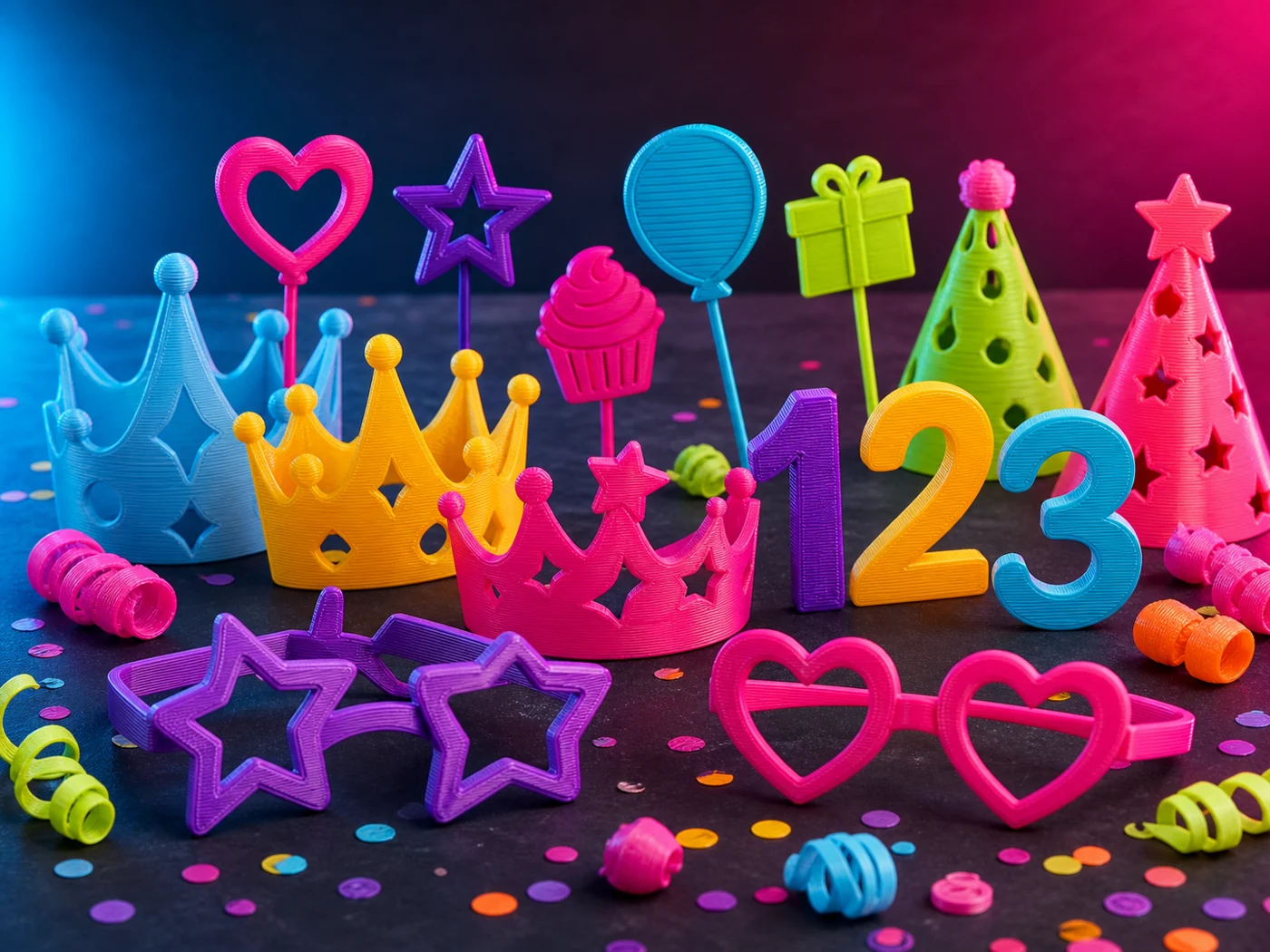 Productos de Cotillón y fiestas impresos en 3D